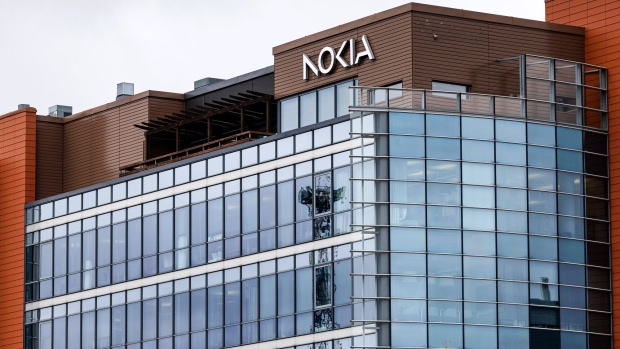 The Nokia Oyj headquarters in Espoo, Finland, on Thursday, Oct. 19, 2023. Nokia Oyj plans to cut as many as 14,000 jobs, or 16% of its workforce, as a dearth of investment in fifth-generation mobile infrastructure forces it to take cost-cutting measures.