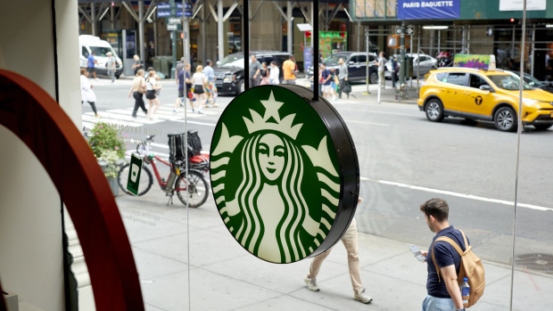A Starbucks outlet in New York. Photographer: Gabby Jones/Bloomberg