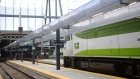 A GO Transit train leaves Union Station in Toronto, Ontario, Canada, on Thursday, June 17, 2021. Verster said he believes the pandemic will reshape travel patterns for years, a challenge for Metrolinx, which has plans to spend about C$75 billion ($60.4 billion) over a decade on subways, light rail and other transit projects.