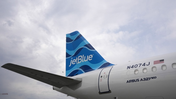 A JetBlue passenger aircraft.
