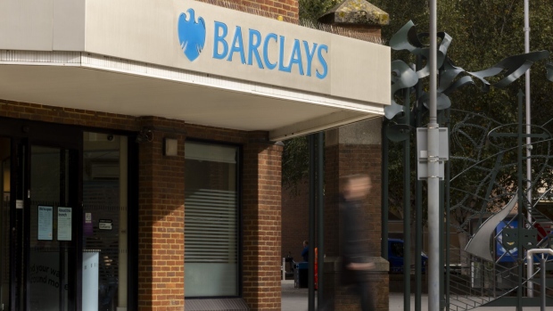 A Barclays bank branch in Woking, UK.