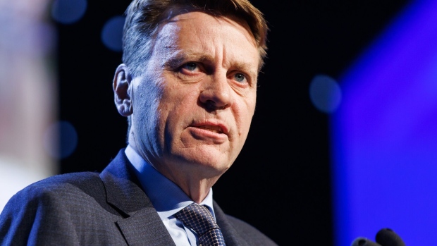 Tom Palmer, president and chief executive officer of Newmont Corp., speaks during the World Mining Congress in Brisbane, Australia, on Wednesday, June 28, 2023. The conference runs through June 29.