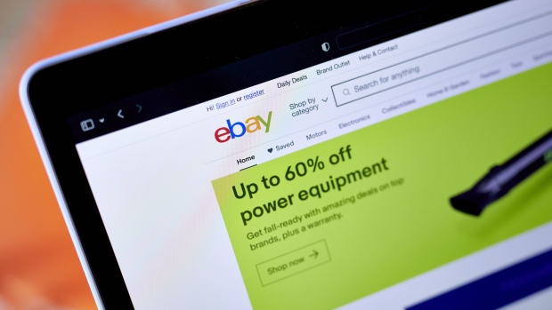 The eBay website on a laptop arranged in New York, US, on Tuesday, Aug. 1, 2023. eBay Inc. released earnings figures on July 26.