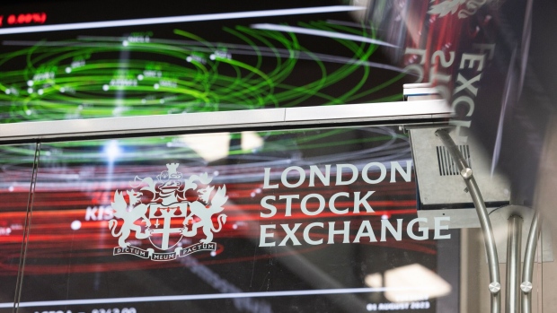 A sign in the London Stock Exchange Group Plc's office atrium in the City of London, UK, on Tuesday, Aug. 1, 2023. LSE will report their first-half results on Thursday, Aug. 3.