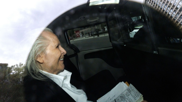 Peter Nygard, former chairman and founder of Nygard International Partnership, in a vehicle while leaving court in Toronto, Ontario, Canada, on Thursday, Sept. 28, 2023. Former Canadian retail mogul Peter Nygard, once the founder of one of the largest womens clothing brands in the country, was arrested in late 2020 in Manitoba, facing trafficking charges involving women and girls over the course of 25 years, which he denied.