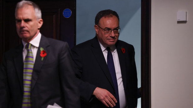 Bank of England Deputy Governor Ben Broadbent (left) with Governor Andrew Bailey on Nov. 2.