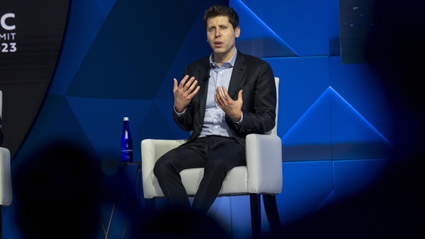 Sam Altman, chief executive officer of OpenAI, during the Asia-Pacific Economic Cooperation (APEC) CEO Summit in San Francisco, California, US, on Thursday, Nov. 16, 2023. Executives from large multinationals are converging on the sidelines of APEC in San Francisco this week for an audience with the Chinese president and other Asian leaders as long-frosty US-China relations show only tentative signs of warming. Photographer: David Paul Morris/Bloomberg