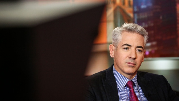 Bill Ackman, chief executive officer of Pershing Square Capital Management LP, listens during a Bloomberg Television interview in New York, U.S., on Wednesday, Nov. 1, 2017. Ackman discussed his proxy fight at Automatic Data Processing.