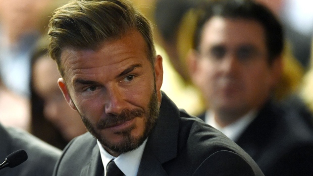 David Beckham attends a meeting with the Southern Nevada Tourism Infrastructure Committee in 2016 in Las Vegas.