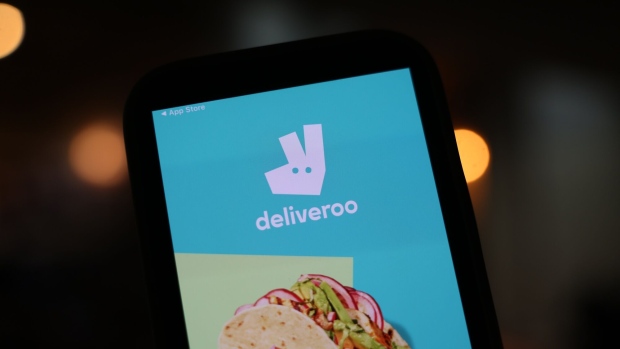 The Deliveroo Plc logo Photographer: Hollie Adams/Bloomberg