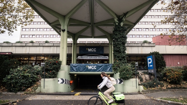 The current headquarters of MCC, in a former hotel on the Buda side of the Hungarian capital, on Nov. 20. Photographer: Akos Stiller/Bloomberg