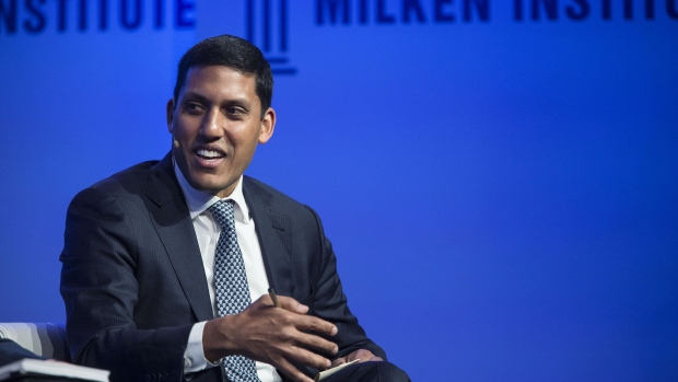 Rajiv Shah, president of Rockefeller Foundation, speaks during the Milken Institute Global Conference in Beverly Hills, California, U.S., on Monday, April 30, 2018. The conference brings together leaders in business, government, technology, philanthropy, academia, and the media to discuss actionable and collaborative solutions to some of the most important questions of our time.