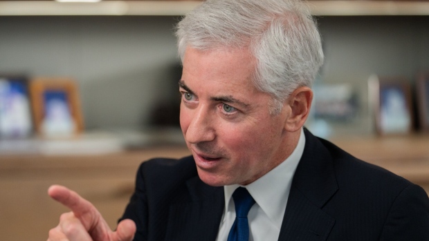 Bill Ackman, chief executive officer of Pershing Square Capital Management LP, speaks during an interview for an episode of "The David Rubenstein Show: Peer-to-Peer Conversations" in New York, US, on Tuesday, Nov. 28, 2023. Ackman in October said he covered his short bet on US Treasuries, noting "there is too much risk in the world to remain short bonds at current long-term rates."