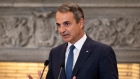 Kyriakos Mitsotakis, Greeces prime minister, speaks during a joint news conference with Narendra Modi, India's prime minister, in Athens, Greece, on Friday, Aug. 25, 2023. India's Prime Minister Narendra Modi arrived in Greece on Friday for talks to strengthen bilateral ties.
