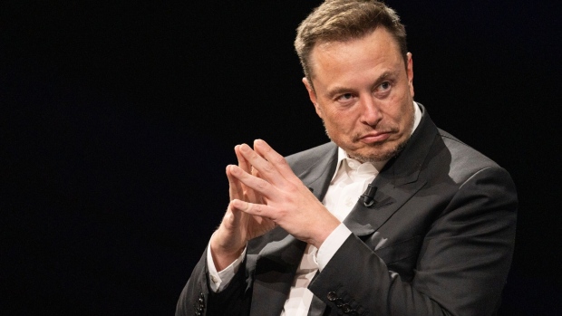 Elon Musk, billionaire and chief executive officer of Tesla, at the Viva Tech fair in Paris, France, on Friday, June 16, 2023. Musk predicted his Neuralink Corp. would carry out its first brain implant later this year.