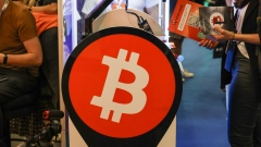 Bitcoin branding. Photographer: Angel Garcia/Bloomberg