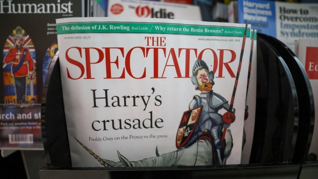 Copies of The Spectator magazine in London.