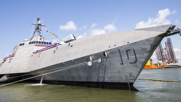 The U.S.S. Gabrielle Giffords LCS-10 is docked at Pier-21 before her commissioining ceremony on Saturday, June 10, 2017, in Galveston.  Photographer: Brett Comer/Houston Chronicle/Getty Images
