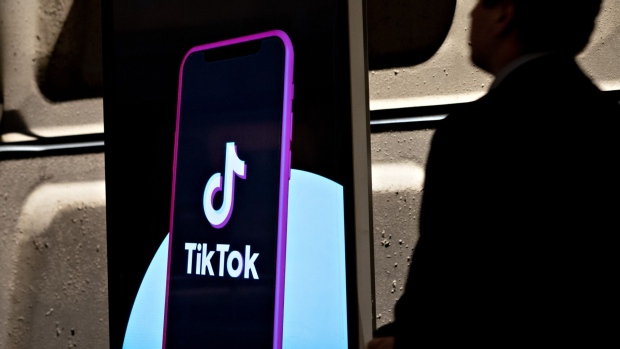 A TikTok advertisement at a Metro station in Washington, DC, US, on Thursday, March 30, 2023. TikTok’s chief executive appearance in Congress last week did little to calm the bipartisan fury directed at the viral video-sharing service.
