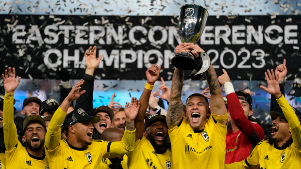 Columbus Crew celebrate their 2023 MLS Eastern Conference Championship