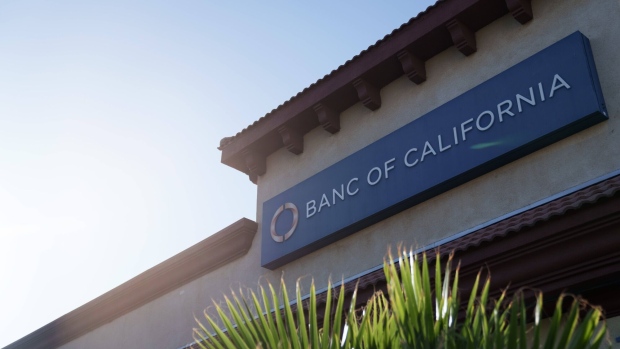 A Banc of California branch in Wilmington, California, US, on Tuesday, July 25, 2023. Banc of California is in advanced talks to buy PacWest Bancorp and a transaction could be announced as soon as Tuesday, the Wall Street Journal reported, citing people familiar with the matter.