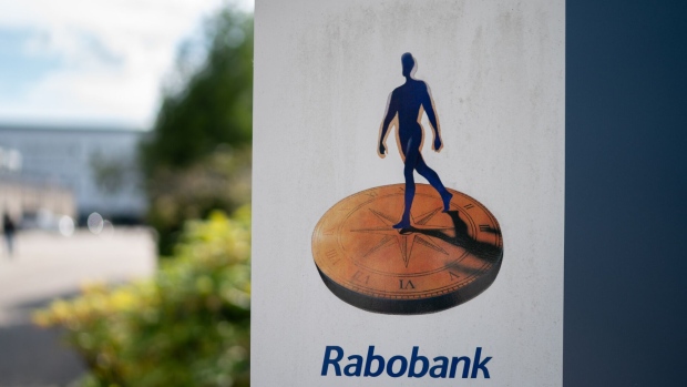 The Rabobank Group logo in Zeist, Netherlands. Photographer: Jasper Juinen/Bloomberg