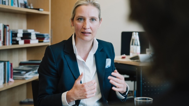 Alice Weidel during an interview in her office. Photographer: Jacobia Dahm/Bloomberg