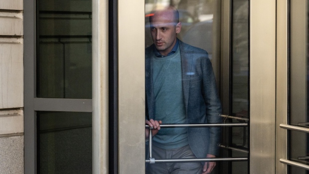 Stephen Miller, former White House senior advisor for policy, exits federal court in Washington, DC, US, on Tuesday, April 11, 2023. Miller appeared before a federal grand jury today that has been hearing evidence in Justice Department Special Counsel Jack Smith's investigations into efforts by Donald Trump and his allies to overturn the 2020 election.