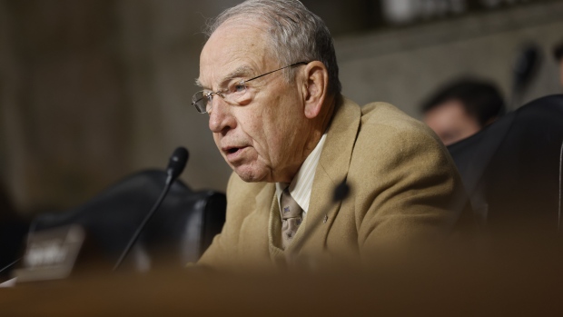 Senator Chuck Grassley, a Republican from Iowa, during a Senate Agriculture, Nutrition and Forestry Committee hearing in Washington, DC, US, on Thursday, Dec. 1, 2022. Mystery continues to shroud the missing billions at bankrupt crypto exchange FTX after its disgraced founder denied trying to perpetrate a fraud while admitting to grievous managerial errors.