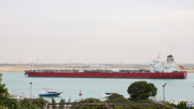 Oil tanker in the Suez Canal