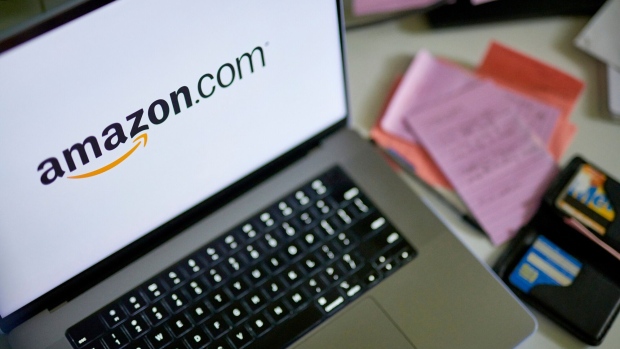 The Amazon.com logo on a laptop arranged in New York, US, on Tuesday, Sept. 26, 2023. The US Federal Trade Commission sued Amazon.com Inc. in a long-anticipated antitrust case, accusing the e-commerce giant of monopolizing online marketplace services by degrading quality for shoppers and overcharging sellers.