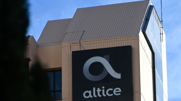 A sign on the Altice offices in Lisbon, Portugal, on Friday, Dec. 15, 2023. Saudi Telecom Co. is among suitors that have been studying a potential acquisition of the Portuguese operations of billionaire Patrick Drahi’s Altice empire, according to people with knowledge of the matter, as the state-owned Middle Eastern carrier pushes to further expand in Europe. Photographer: Zed Jameson/Bloomberg