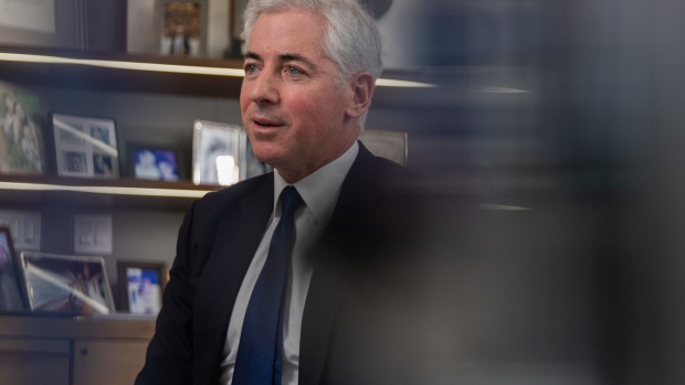 Bill Ackman, chief executive officer of Pershing Square Capital Management LP, speaks during an interview for an episode of "The David Rubenstein Show: Peer-to-Peer Conversations" in New York, US, on Tuesday, Nov. 28, 2023. Ackman in October said he covered his short bet on US Treasuries, noting "there is too much risk in the world to remain short bonds at current long-term rates."