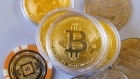 Illustrative bitcoin tokens at a Bitcoin Change bureau in Tel Aviv, Israel on Wednesday, Feb. 2, 2022. Bitcoin slipped back after touching a near two-week high, spotlighting the tokens struggle to vault a key technical hurdle and reclaim the $40,000 level.