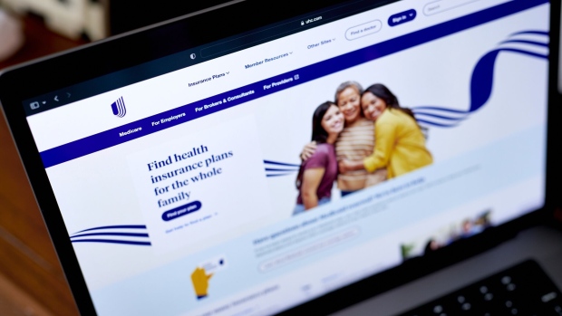 The UnitedHealth website on a laptop arranged in New York, US, on Friday, July 7, 2023. UnitedHealth Group Inc. is scheduled to release earnings figures on July 14.