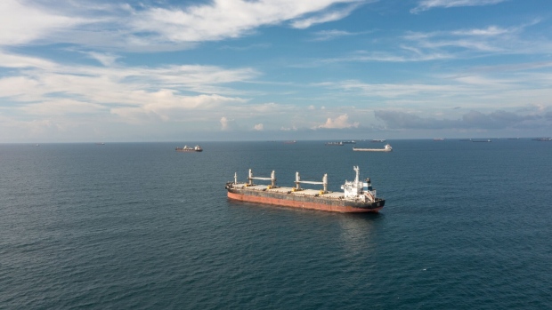 Cargo ships wait in the anchor zone to cross the Panama Cana in Colon, Panama, on Monday, Nov. 20, 2023. A combination of climate change and infrastructure is to blame for critical shipping delays at the Panama Canal.