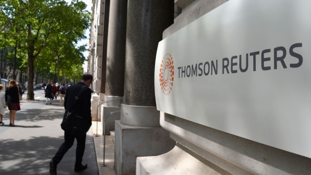 PARIS, FRANCE - MAY 05: The corporate logo of Thomson Reuters is seen on May 5, 2014 in Paris, France. (Photo by Pascal Le Segretain/Getty Images) Photographer: Pascal Le Segretain/Getty Images