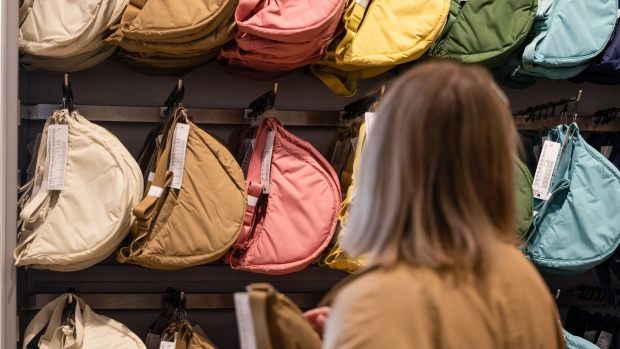 The Round Mini Shoulder bag at a Uniqlo store in London. Photographer: Chris Ratcliffe/Bloomberg