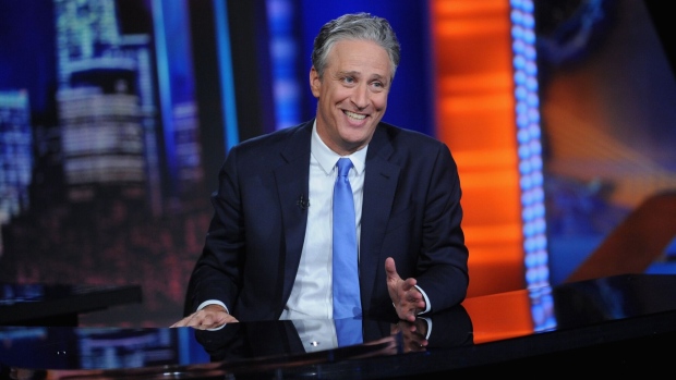 Jon Stewart hosts "The Daily Show with Jon Stewart" in 2015.