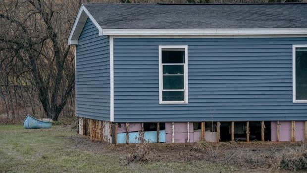 A home damaged by flooding in Waterbury, Vermont, in December 2023.