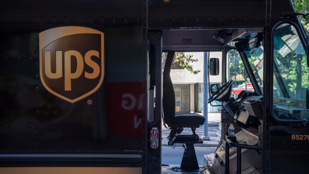 A UPS delivery truck in San Francisco.