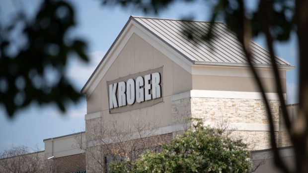 A Kroger grocery store in Houston, Texas, US, on Sunday, June 11, 2023. Kroger Co. is scheduled to release earnings figures on June 16.