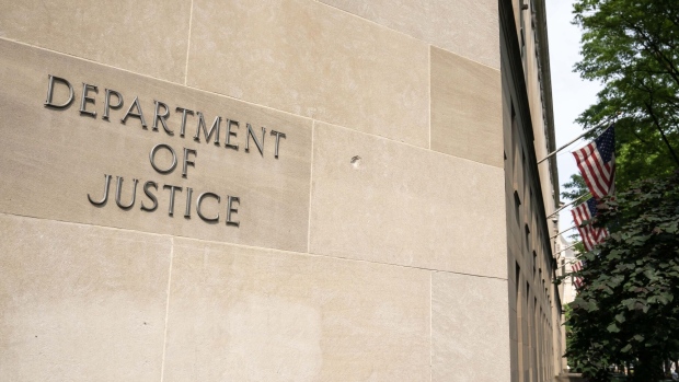 The US Department of Justice in Washington, DC, US, on Friday, June 9, 2023. A federal judge in Florida who handled Donald Trump's dispute last fall with the Justice Department over classified documents found at his home appears to have been initially assigned to the former president's new criminal case, according to a person familiar with the matter. Photographer: Nathan Howard/Bloomberg