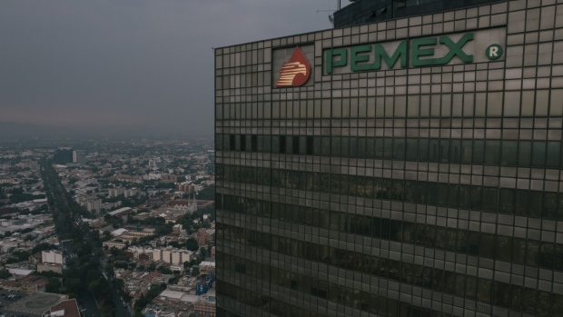 Petroleos Mexicanos (PEMEX) headquarters in Mexico City, Mexico, on Thursday, May 4, 2023. The Mexican government is not currently considering giving state oil company Petroleos Mexicanos a capital injection this year to help pay upcoming debt. Photographer: Luis Antonio Rojas/Bloomberg