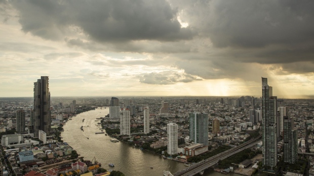 The Bangkok skyline.