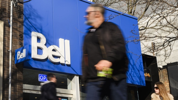 A Bell Canada store in Toronto, Ontario, Canada, on Friday, Feb. 9, 2024. BCE Inc., Canada's largest telecommunications firm and parent of Bell Media, will cut jobs by about 9%, undertaking its largest workforce restructuring in nearly 30 years.