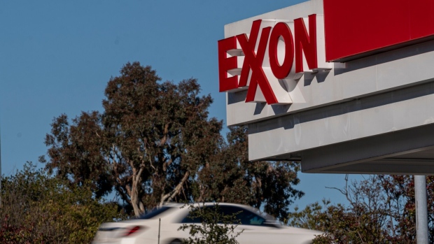 An Exxon Mobil gas station in Mountain View, California, U.S., on Thursday, Jan. 27, 2022. Exxon Mobil Corp. is scheduled to release earnings figures on February 1. Photographer: David Paul Morris/Bloomberg