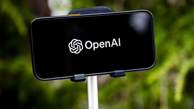 The Open AI logo on a smartphone. Photographer: David Paul Morris/Bloomberg