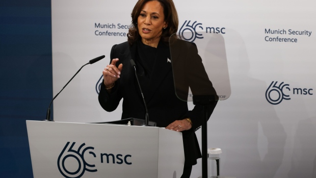 Kamala Harris on the opening day of the conference.