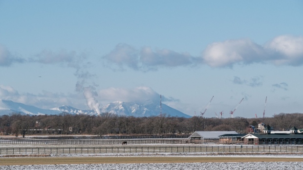 Rapidus factory construction site behind the Horse ranches at in chitose,Hokkaido Prefecture,Japan, on Tuesday, Dec 20, 2023.